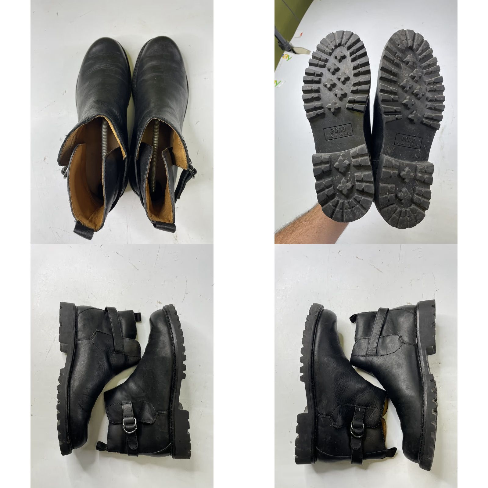 Polo Ralph Lauren VINTAGE Polo Ralph Lauren Fleetlands Black Leather Boots Chukka Buckle Strap Mens 11D Leather Upper Outsole Adjustable Strap Boots Mens Black 11D Size US L / EU 52-54 / 3 - 8 Thumbnail