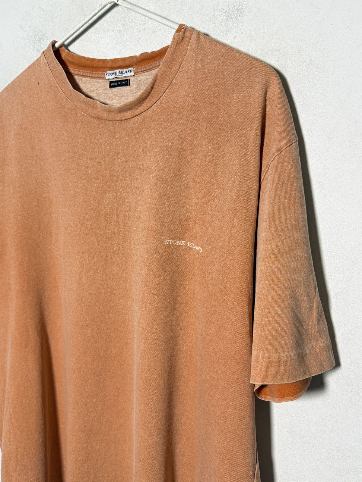 Stone Island stone island peach single stitch spell out t shirt Size US L / EU 52-54 / 3 - 5 Thumbnail