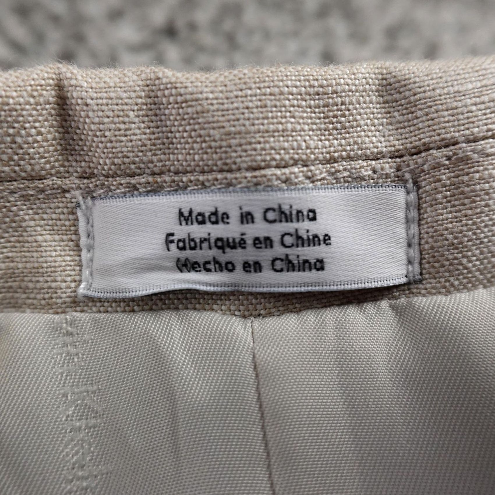 Calvin Klein Calvin Klein Blazer Womens 16 Beige Linen Blend Single-Breasted Notch Lapel 100% Polyester Lining Size XXL / US 16-18 / IT 52-54 - 5 Thumbnail