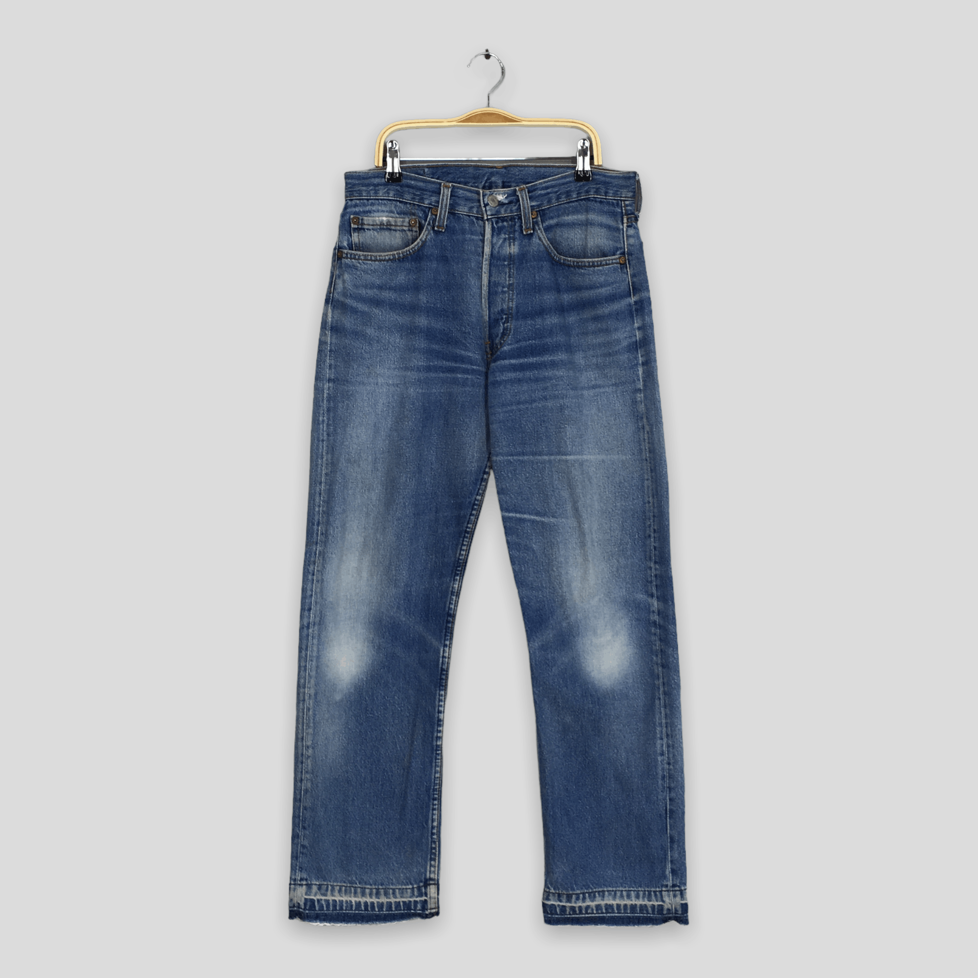 Size 29x28.5 Vintage Levi's 501 Faded Blue Release Hem Jeans