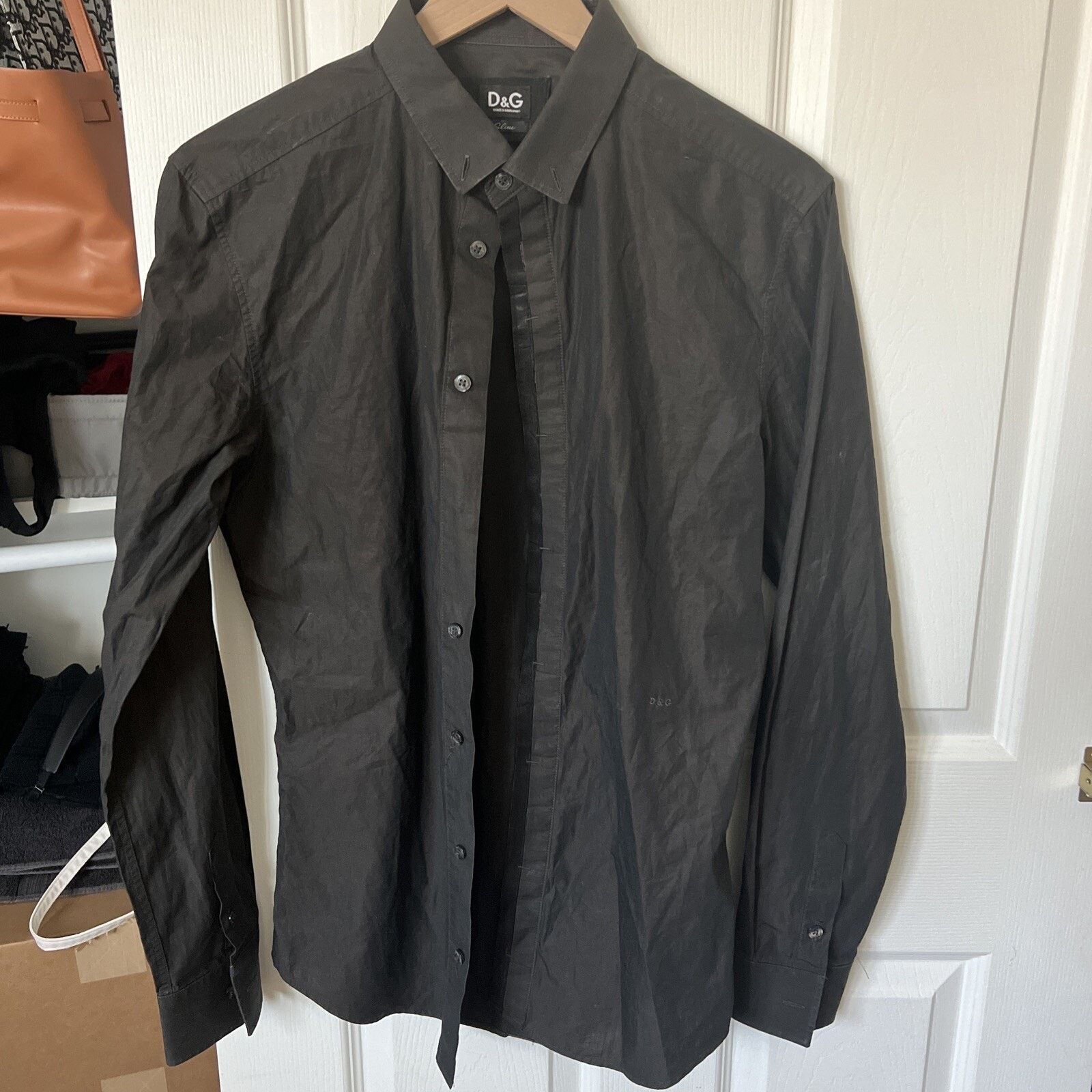 Dolce & Gabbana Dolce Gabbana Brown Dress Slim Shirt Men Size 48 Size US M / EU 48-50 / 2 - 1 Thumbnail