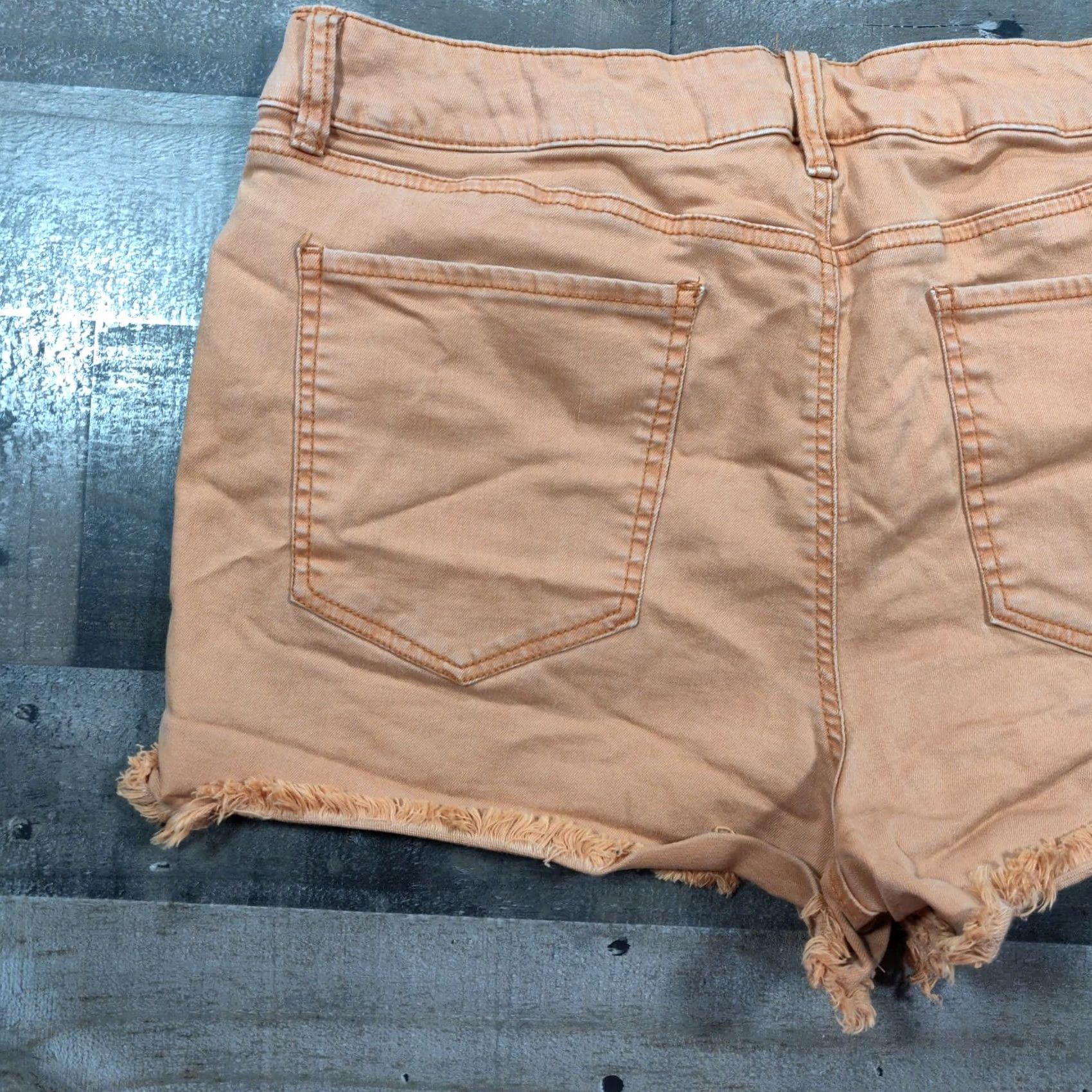 Denime Refuge Shorts Womens 14 Orange Cut-Off Mid-Rise Denim Zip Closure 5-Pocket Regular Vintage? No Size 24" / US 00 / IT 34 - 6 Thumbnail