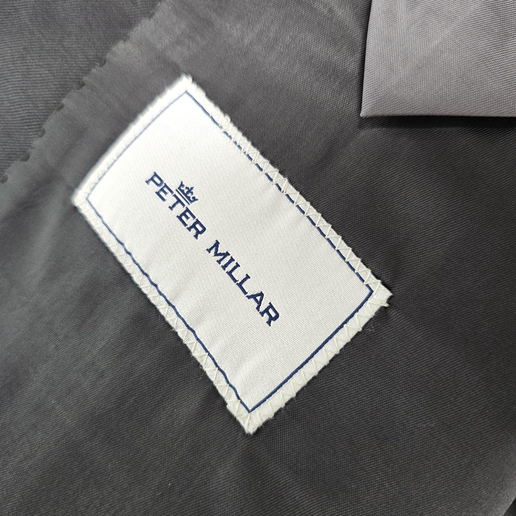 Peter Millar Peter Millar Blazer Mens 52R Black Wool Notch Lapel Two-Button Lined Size 52R - 4 Thumbnail