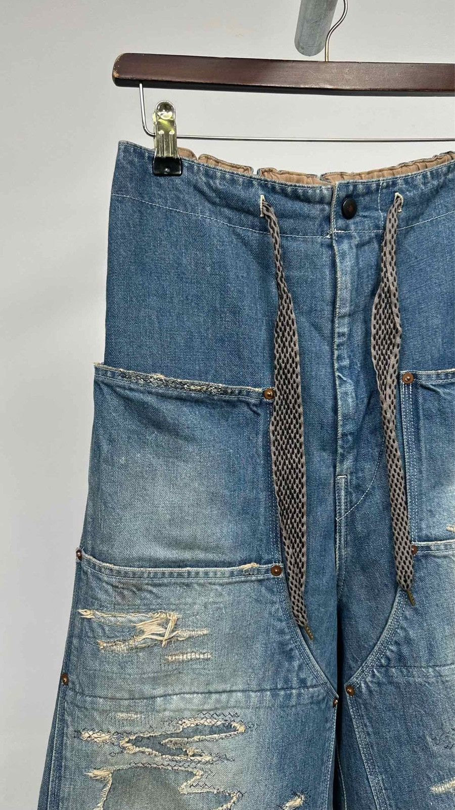 Kapital Kountry Kapital Distressed Double-Knee Baggy Jeans Size US 33 - 5 Thumbnail