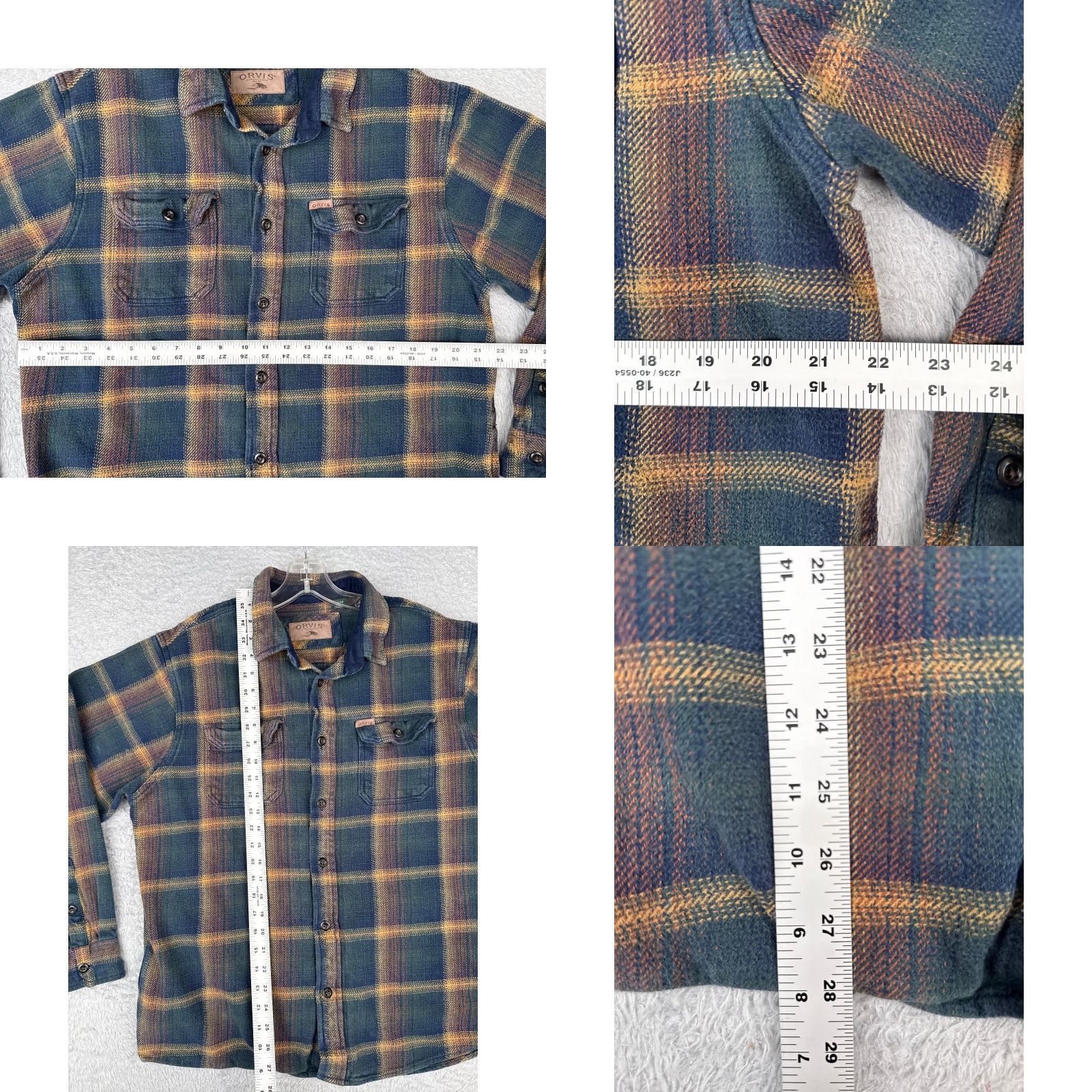 Orvis VINTAGE Orvis Shirt Men Extra Large Blue Green Beige Flannel Button-Up Cotton Plaid Workwear Casual Shirts MMens Size US XL / EU 56 / 4 - 8 Thumbnail