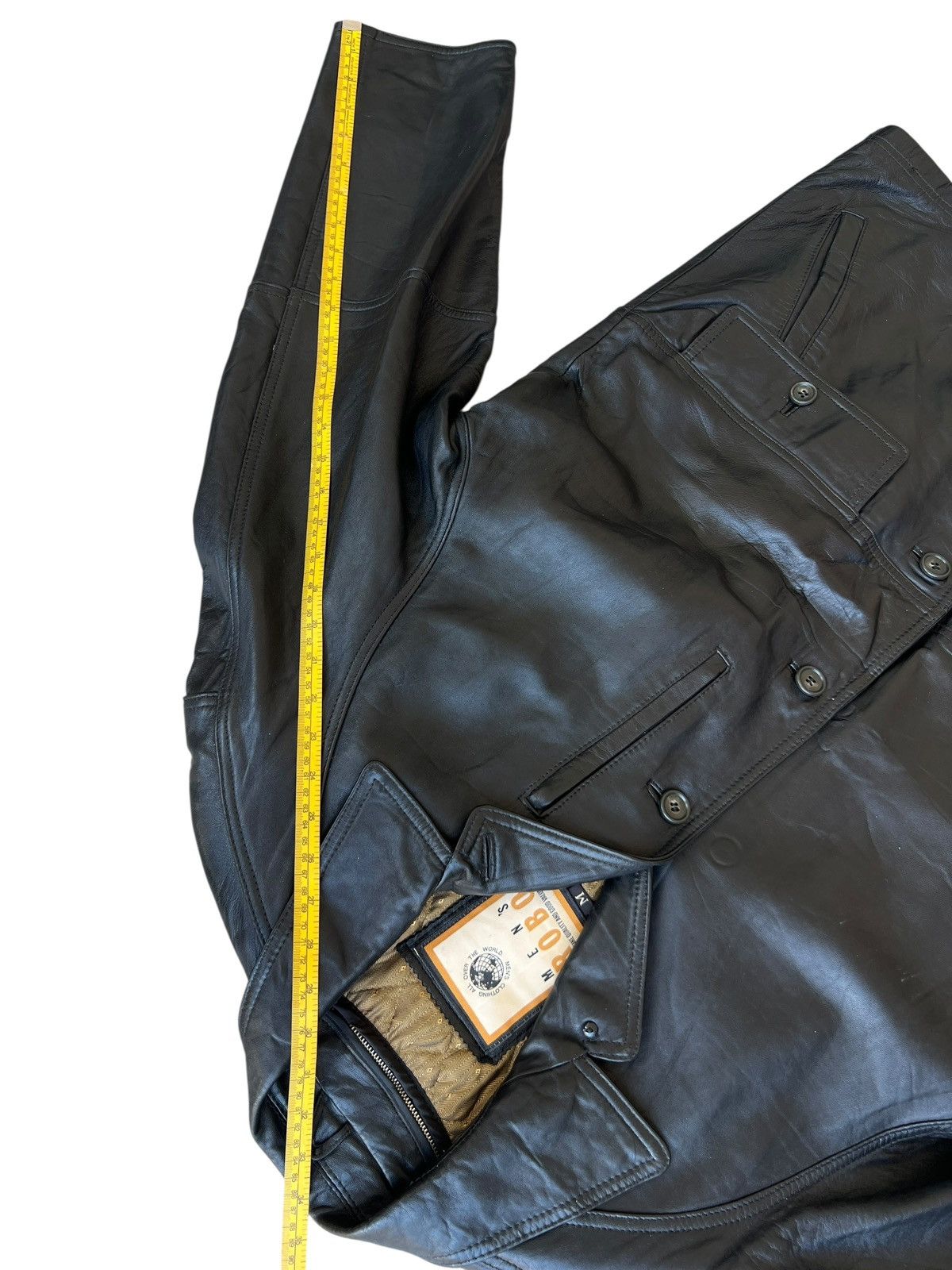 Vintage Vintage 90s Men’s Robo Black Leather Coat Jacket Size US L / EU 52-54 / 3 - 14 Thumbnail