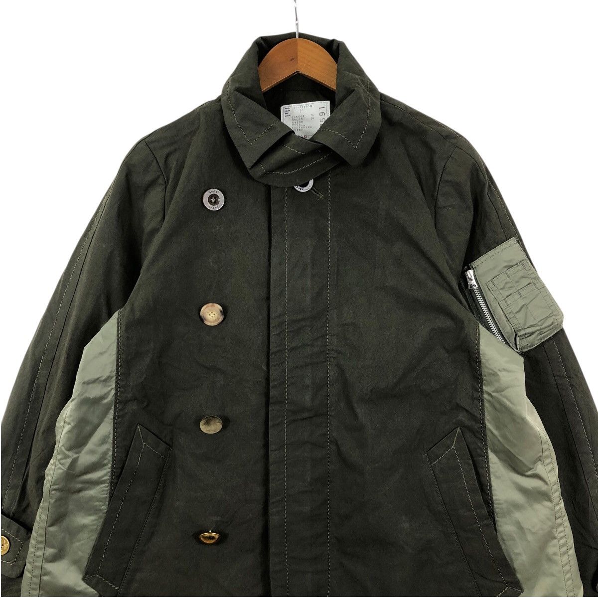 Sacai Sacai AW21 MA-1 Hybrid Trench Coat Khaki Green Size US L / EU 52-54 / 3 - 2 Thumbnail