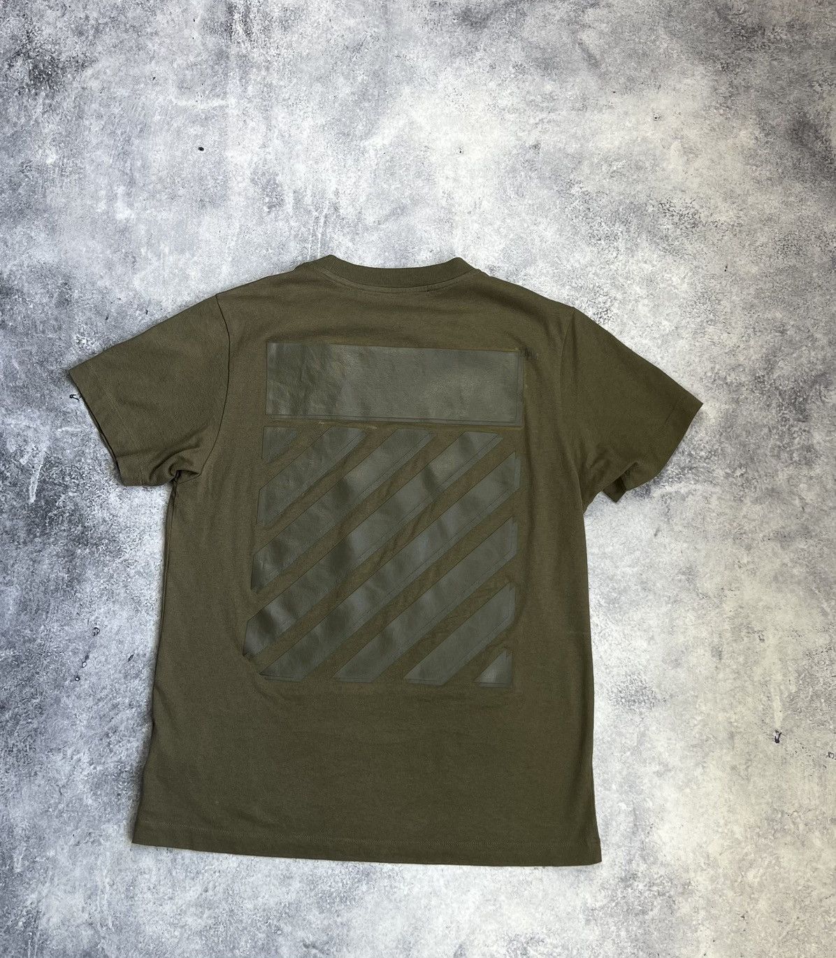 Off-White Off-white diagonal tab army green tee Size US S / EU 44-46 / 1 - 4 Thumbnail