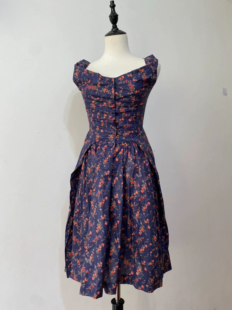 Vivienne Westwood Vivienne Westwood A dark blue floral swing collar corset d Size XS / US 0-2 / IT 36-38 - 1 Thumbnail