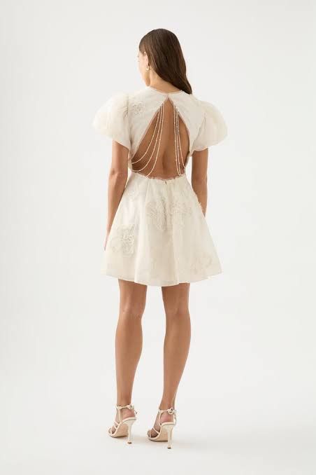 Aje AJE Vera Beaded Flower Mini Dress Size M / US 6-8 / IT 42-44 - 2 Thumbnail