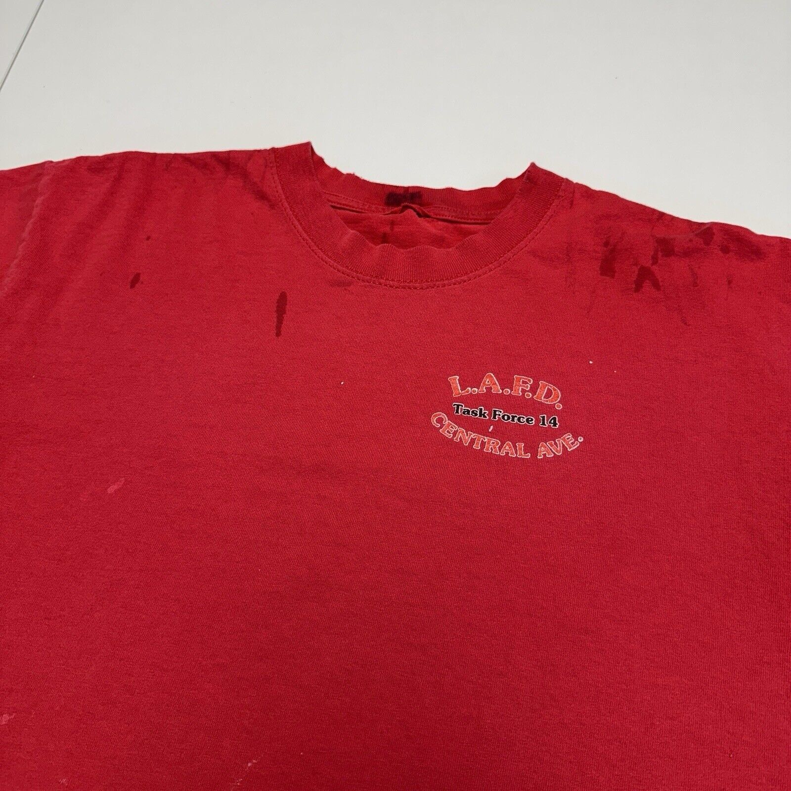 Vintage Vintage Los Angeles Fire Fighter T Shirt Mens Medium Red Sho Size US M / EU 48-50 / 2 - 4 Thumbnail