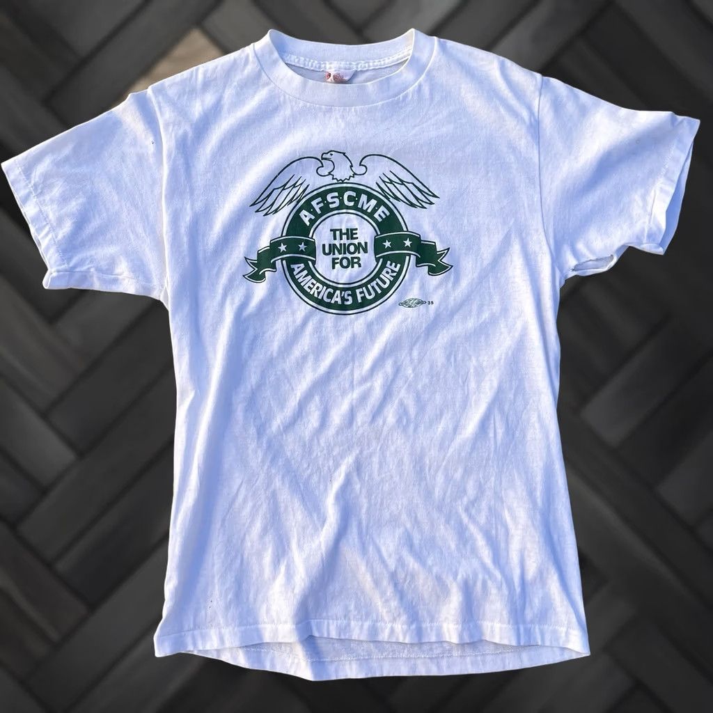 Vintage VINTAGE AFSCME Union T Shirt Royal First Class USA Eagle Graphic L Size US L / EU 52-54 / 3 - 1 Thumbnail