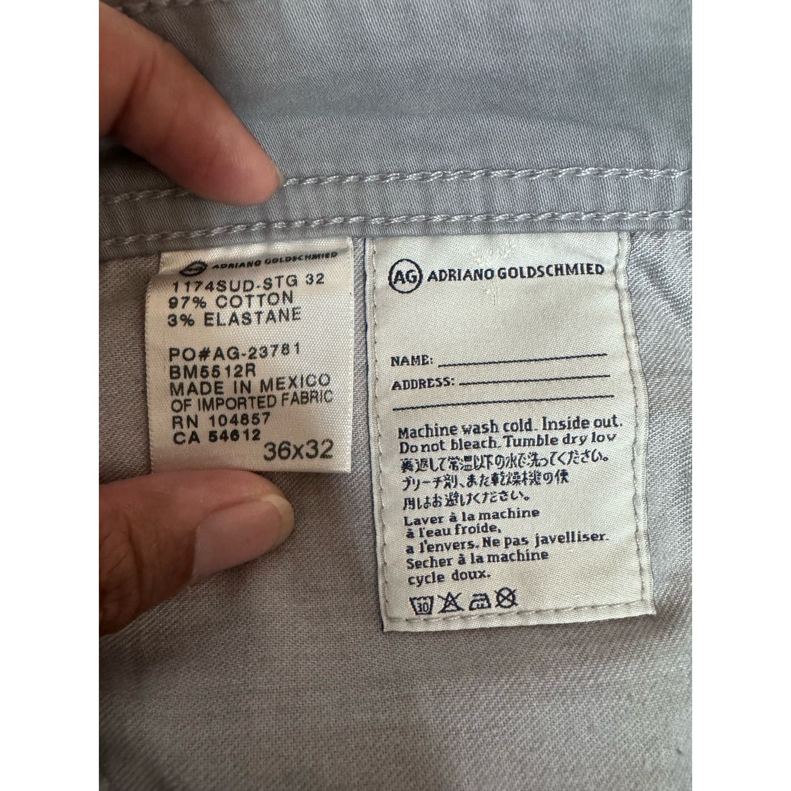 AG Adriano Goldschmied Adriano Goldshmied AG Graduate Tailored Leg Gray Pants 36x32 Size US 36 / EU 52 - 5 Thumbnail
