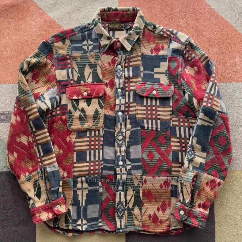 RRL Ralph Lauren RRL Ralph Lauren Baijiabu Splicing Southwest Shirt Size US L / EU 52-54 / 3 - 1 Thumbnail