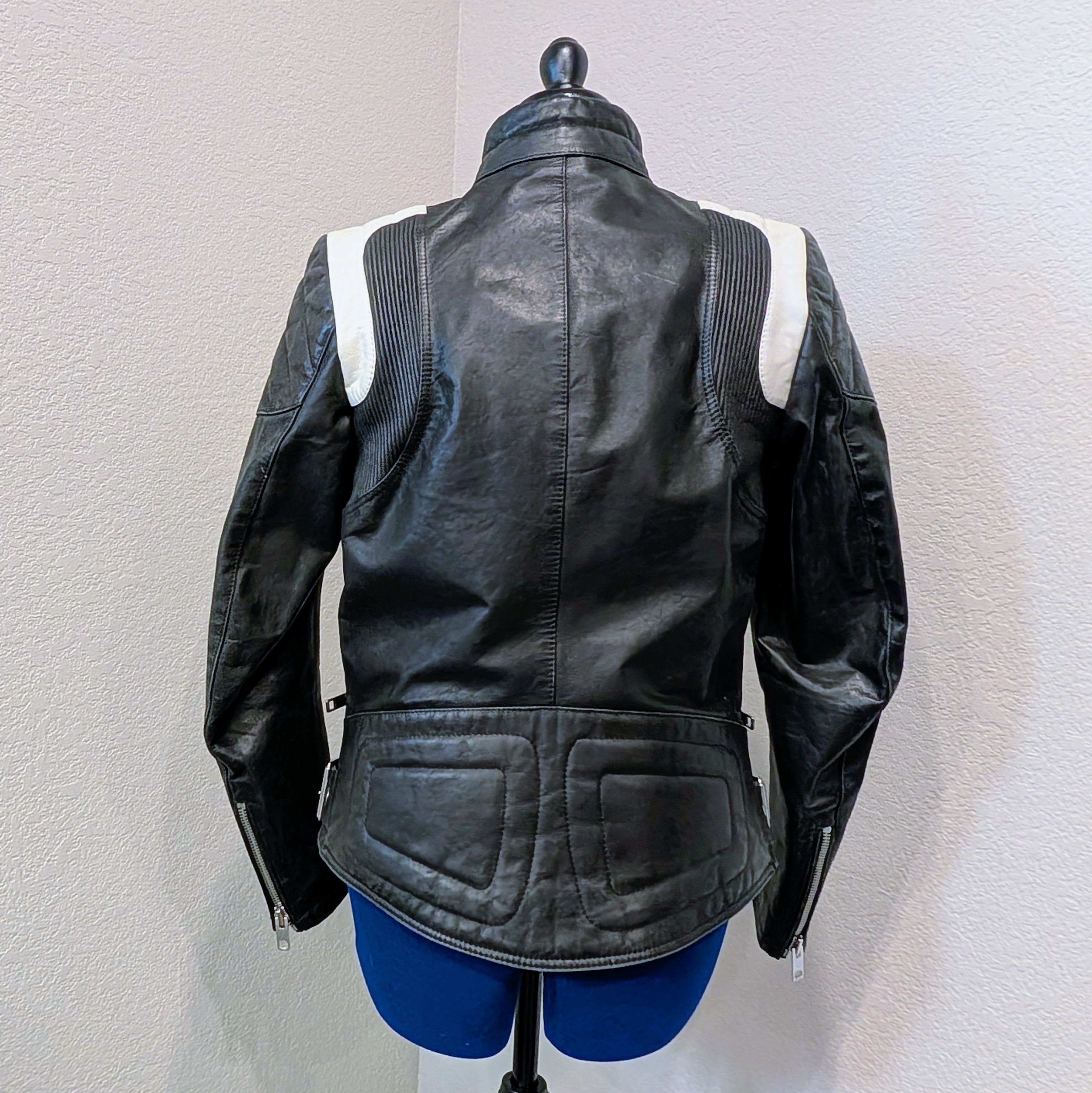 Diesel Diesel Black and White Cowhide Leather Motorcycle Jacket Size US S / EU 44-46 / 1 - 4 Thumbnail