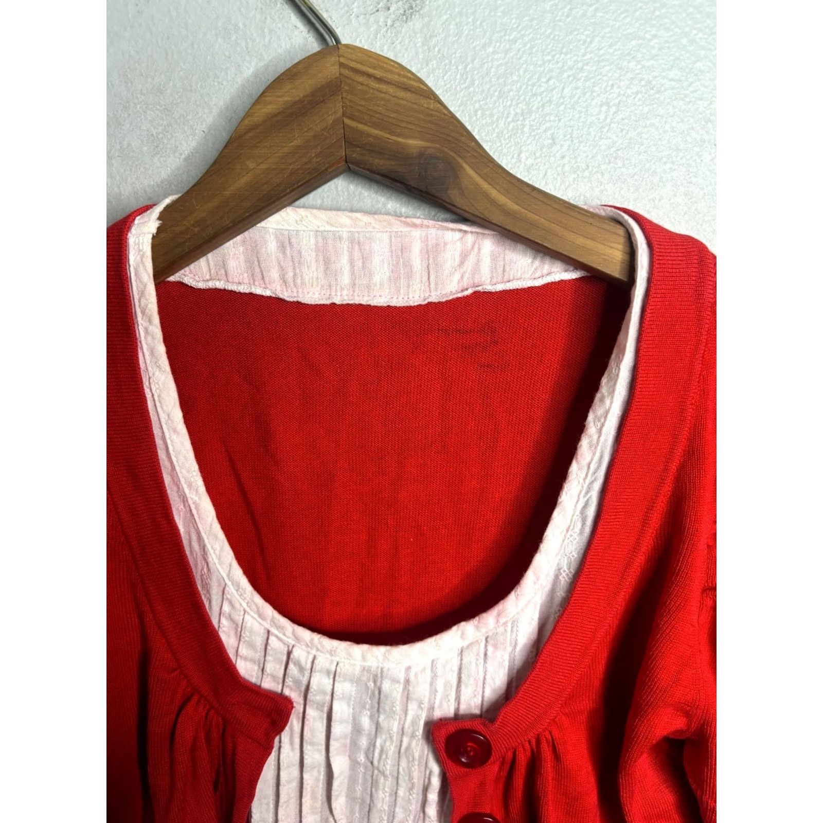 Doublet VTG 80's Cardigan Sweater Womens M Puff Sleeve Double Button Layered 6711 Size S / US 4 / IT 40 - 4 Thumbnail