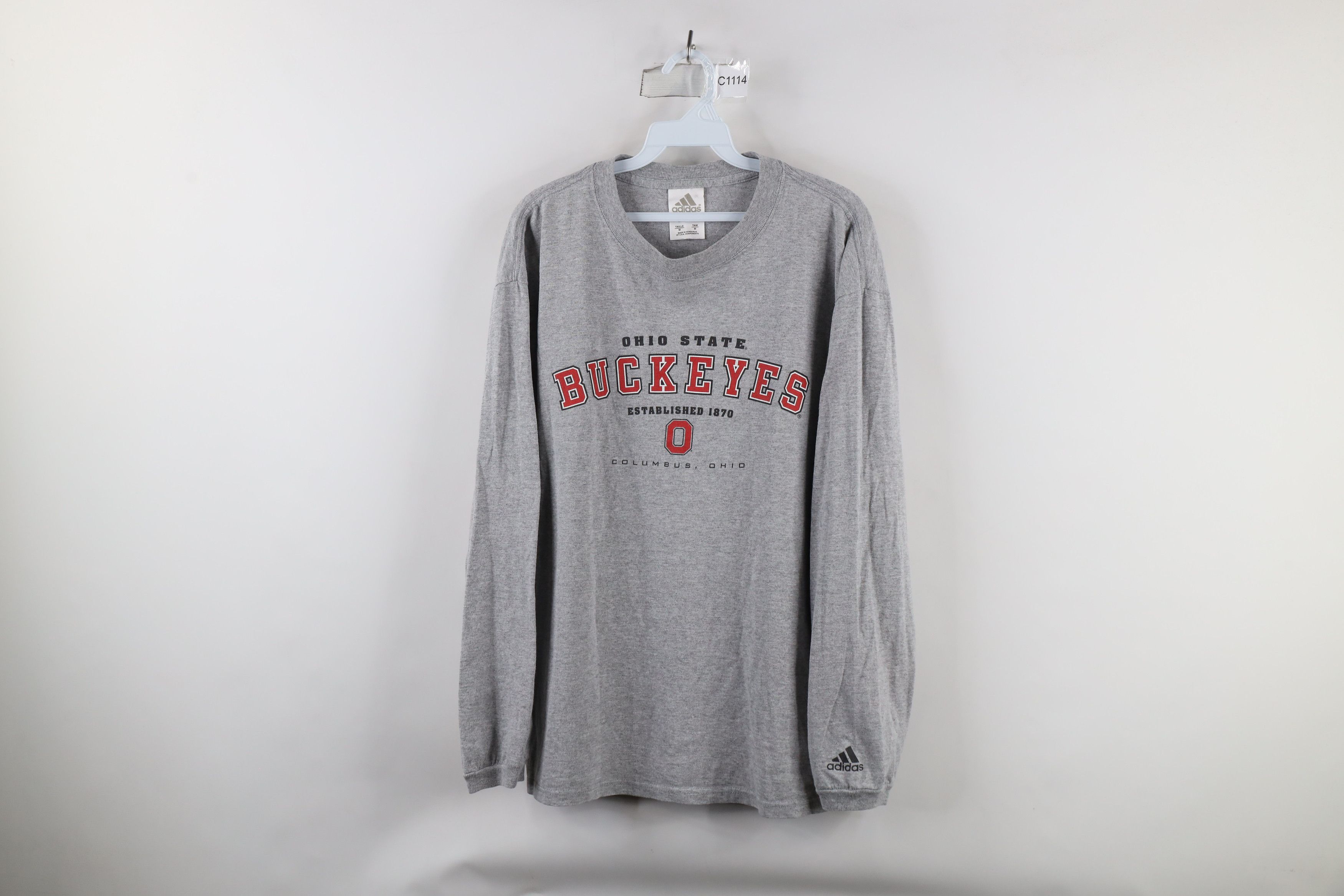 Adidas × Vintage Vintage 90s Adidas Ohio State University Long Sleeve T-Shirt Size US M / EU 48-50 / 2 - 1 Thumbnail