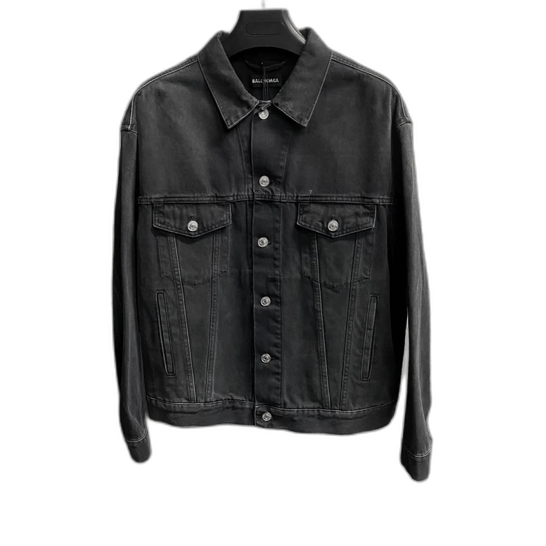 Balenciaga Balenciaga Black Green Embroidered Denim Jacket-yf Size US M / EU 48-50 / 2 - 1 Thumbnail