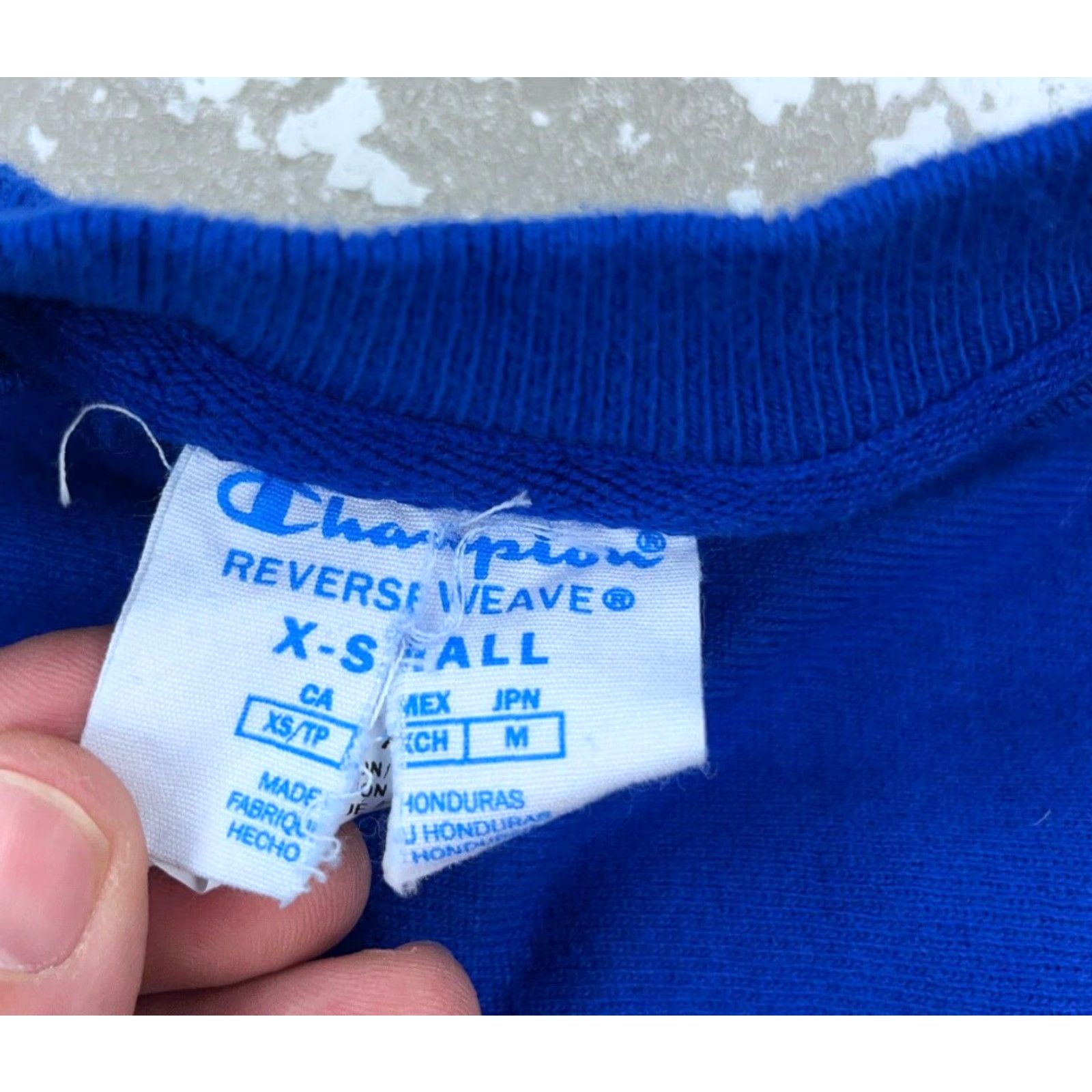 Champion Champion Sweatshirt Men XS Blue Yellow Crew Neck Sweater Reverse Weave Spell Out Sustainable? Size US XS / EU 42 / 0 - 2 Thumbnail