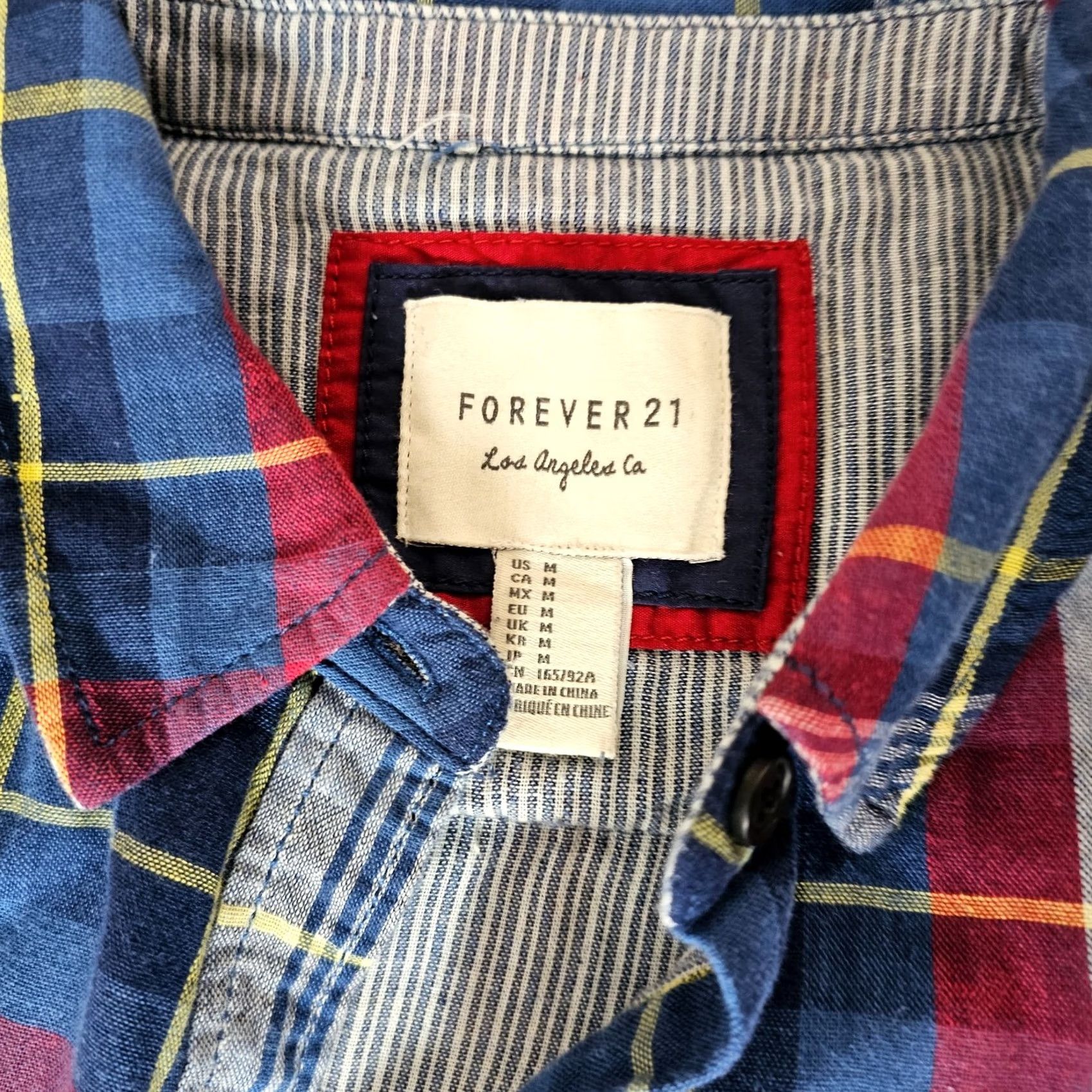 Forever 21 Forever 21 Men's Blue Plaid Western Button-Down Shirt Size M Casual Pockets Long Sleeve Cotton Blend Button-Up Closet Western Theme Mens Size US M / EU 48-50 / 2 - 2 Thumbnail