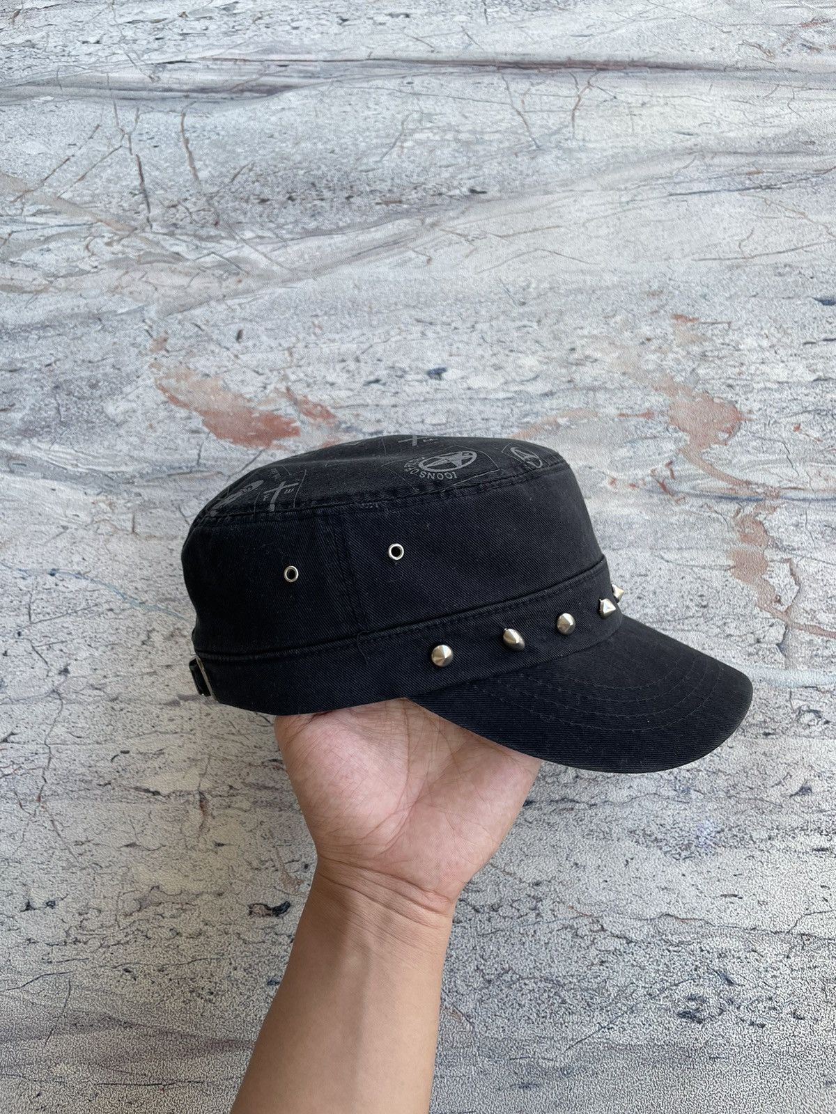 If Six Was Nine Gothic Punk Studded Patrol Cadet Hat lgb Size ONE SIZE - 5 Thumbnail