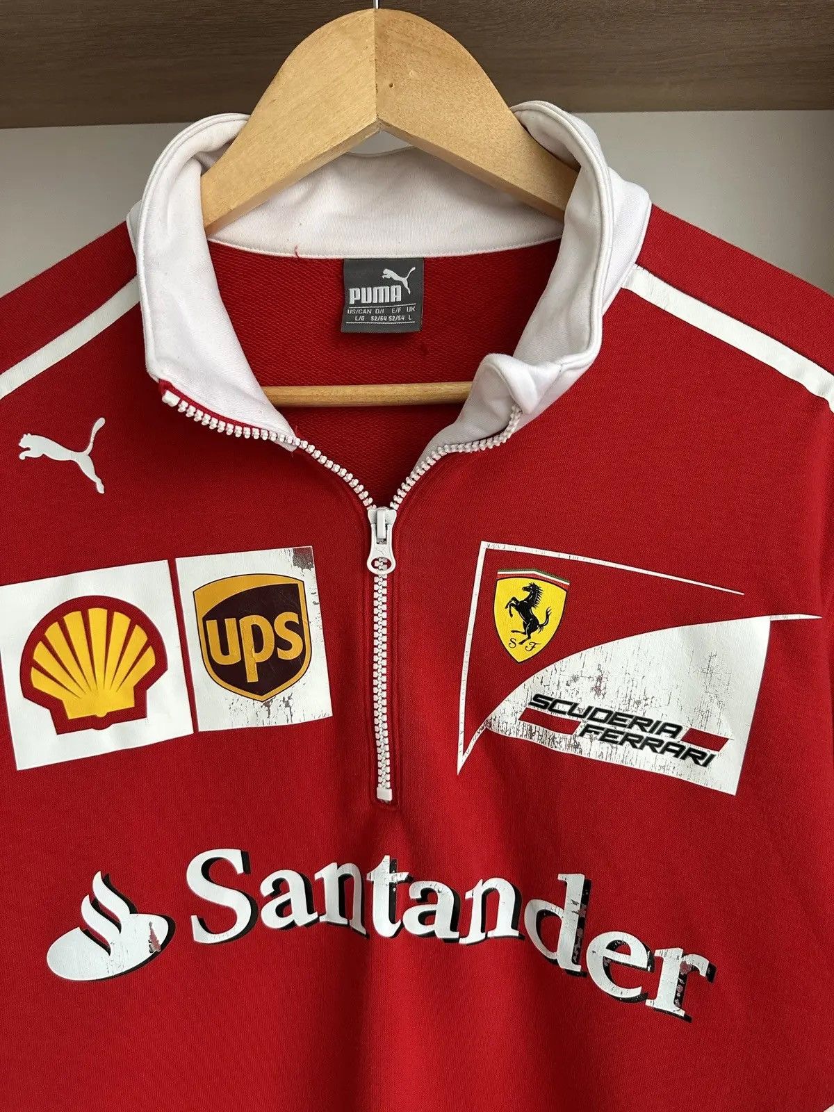 Ferrari × Vintage Vintage Ferrari Racing Rugby Sweatshirt Red Formula Uno Size US L / EU 52-54 / 3 - 13 Thumbnail