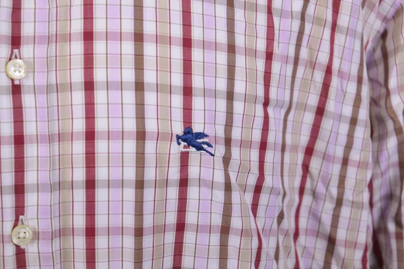 Etro Etro Multicolor Check Button Down Dress Shirt Size 46 Size US M / EU 48-50 / 2 - 6 Thumbnail