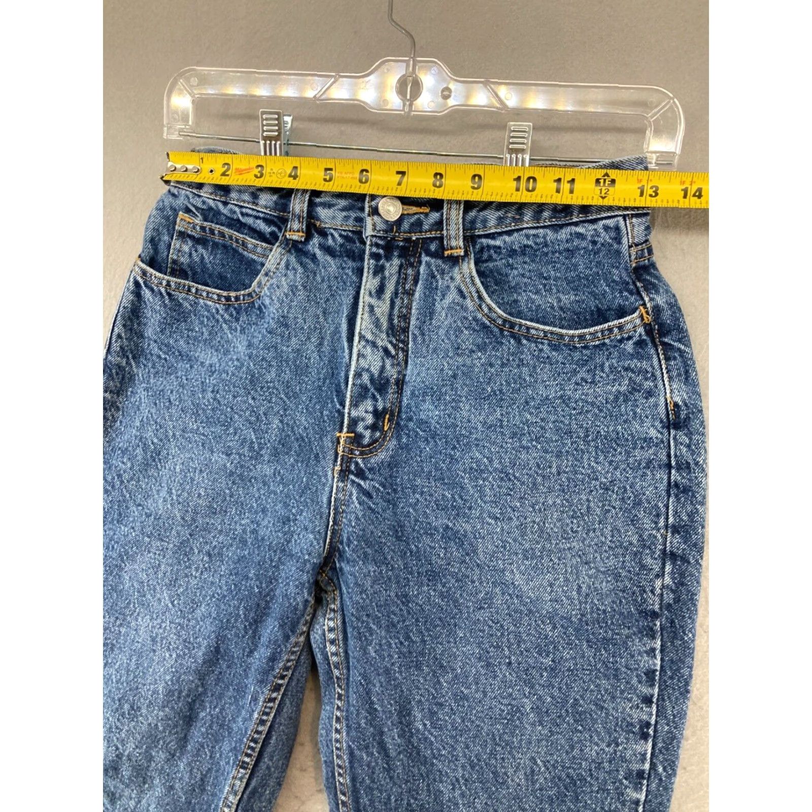 Jordache Jordache Womens High Rise Tapered Jeans 26W 2 Regular Fit Blue Cotton 80s 90s Vintage Size 26" / US 2 / IT 38 - 2 Thumbnail