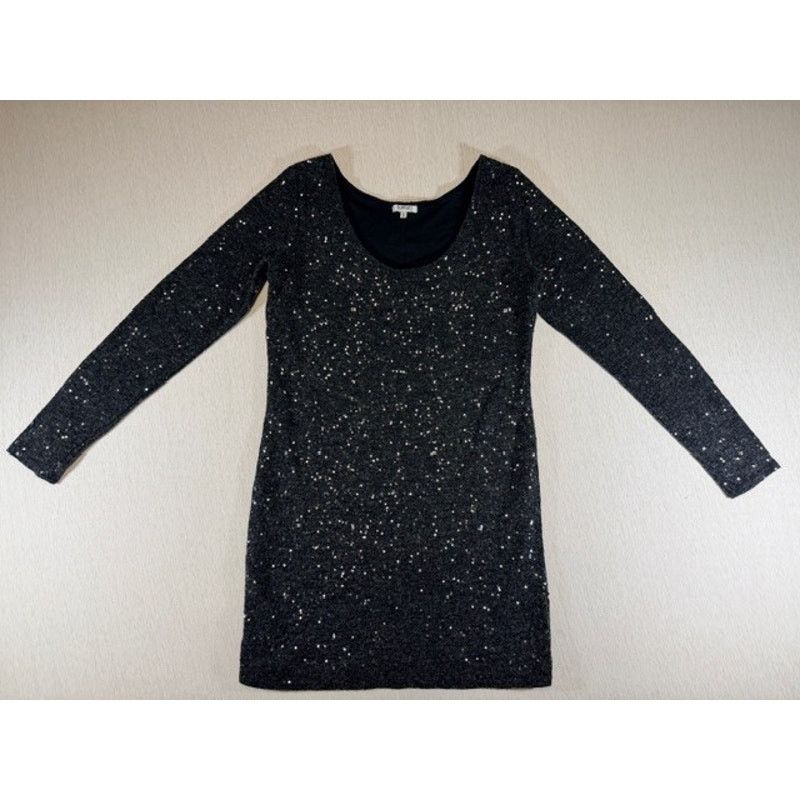 Buffalo David Bitton Buffalo David Bitton Dress Size Large Black Sequin Bodycon Size L / US 10 / IT 46 - 1 Thumbnail
