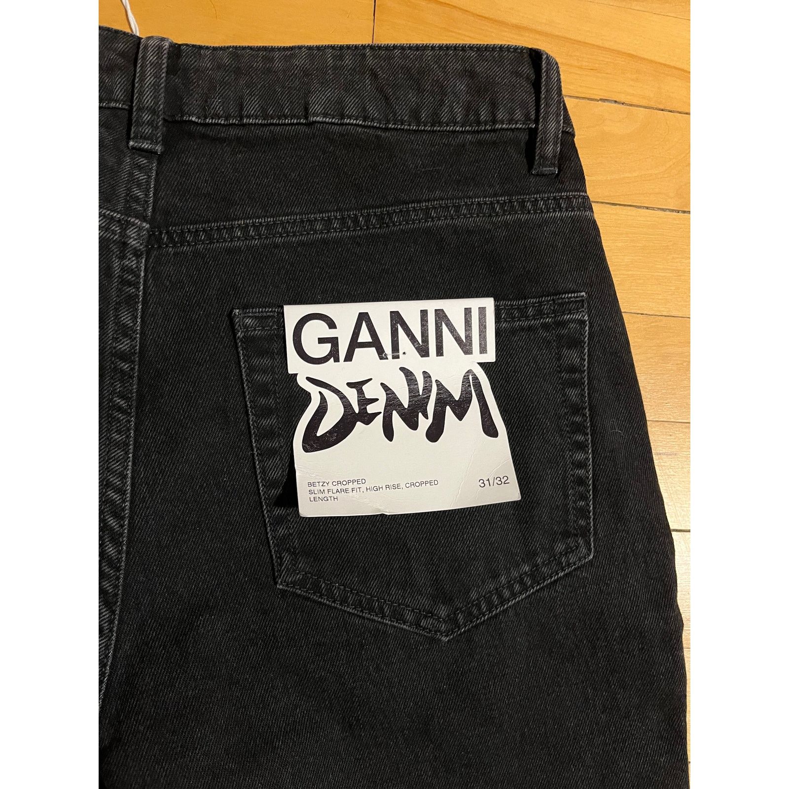Ganni GANNI (NWT) - Black Betzy Cropped Jeans - 31W/32L Size 31" - 4 Thumbnail