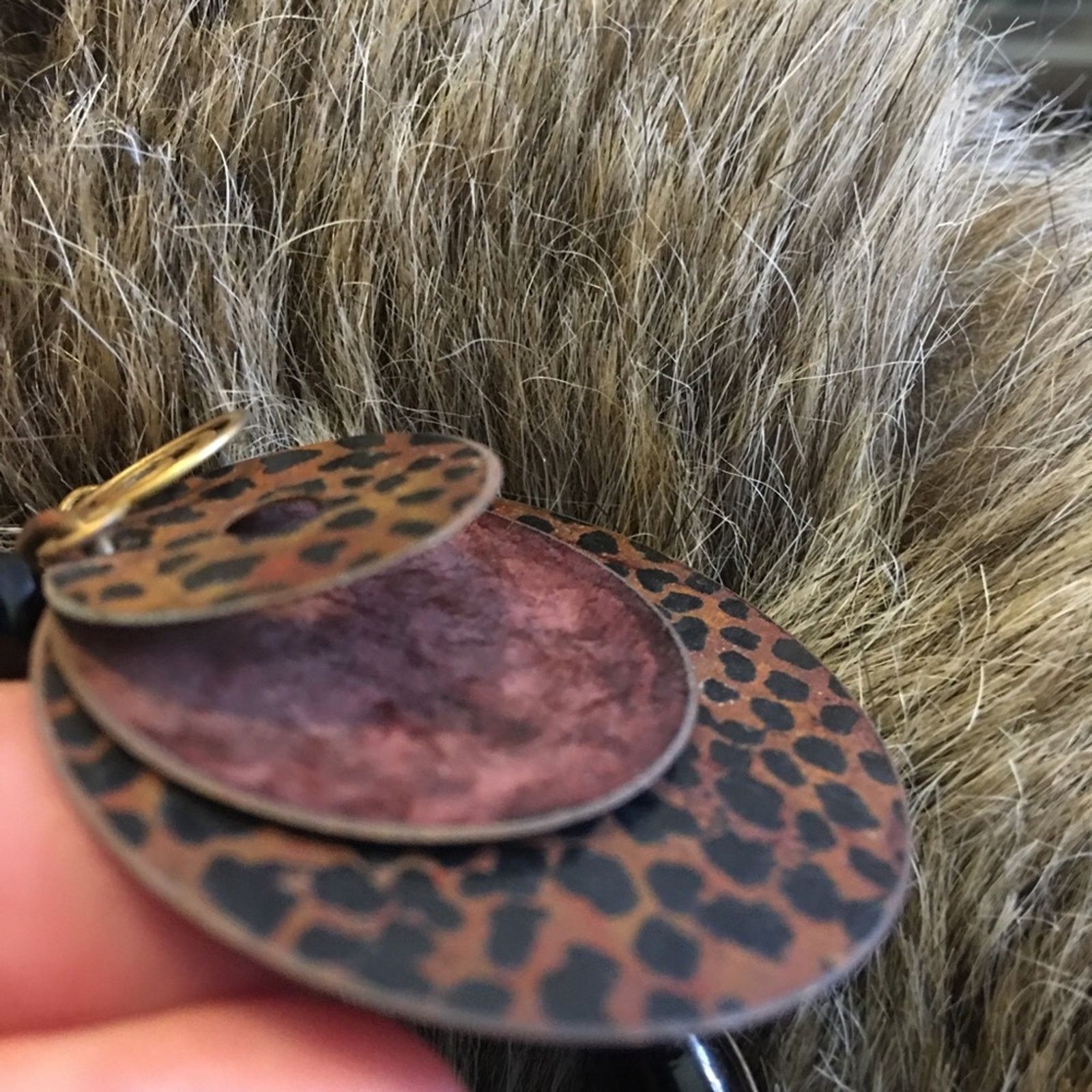 Jewelry Animal print copper disc glass bead necklace Size ONE SIZE - 7 Thumbnail