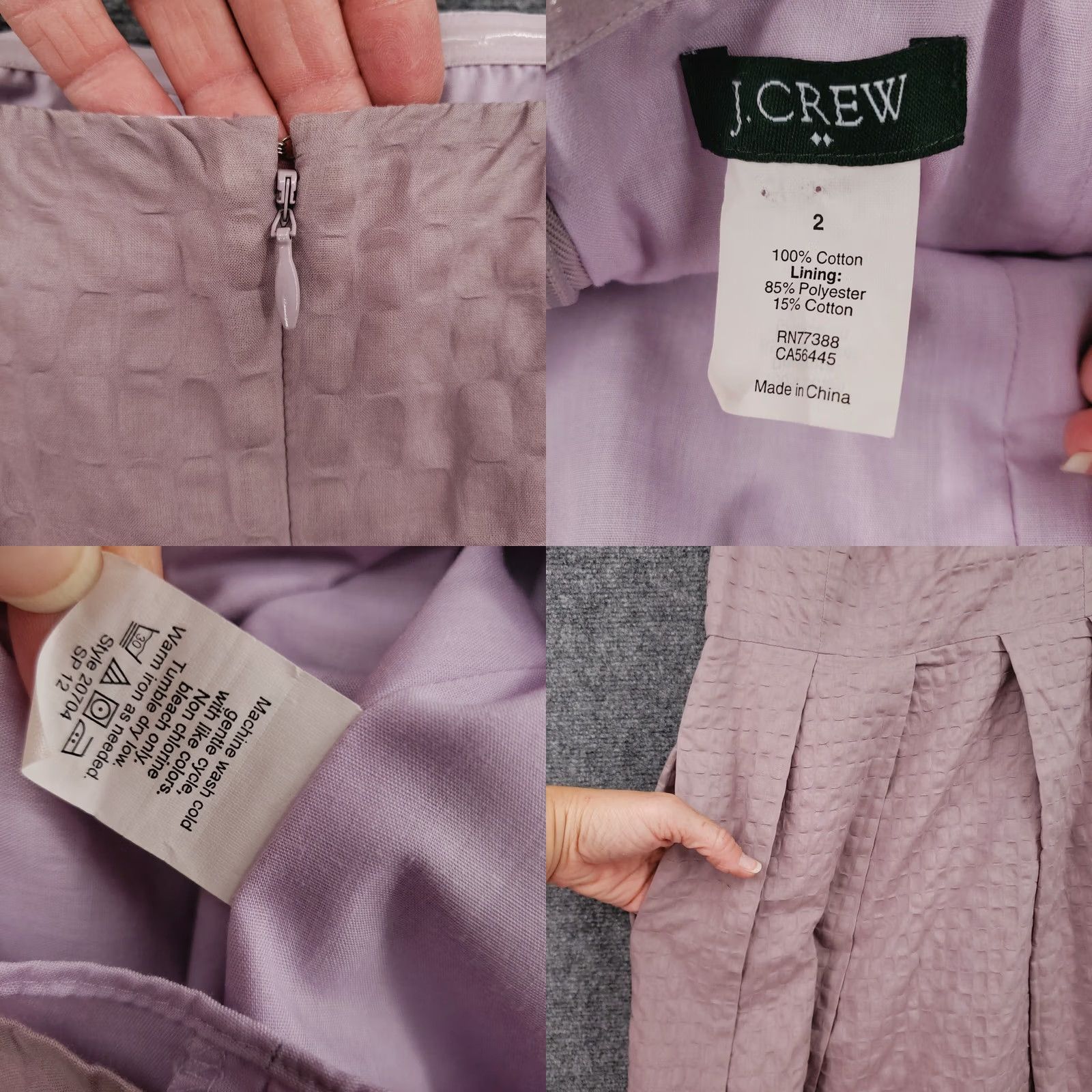 J.Crew J Crew Dress Purple Lavender Sleeveless A Line Pleated Short Length Womens Size 2 Size 26" / US 2 / IT 38 - 8 Thumbnail