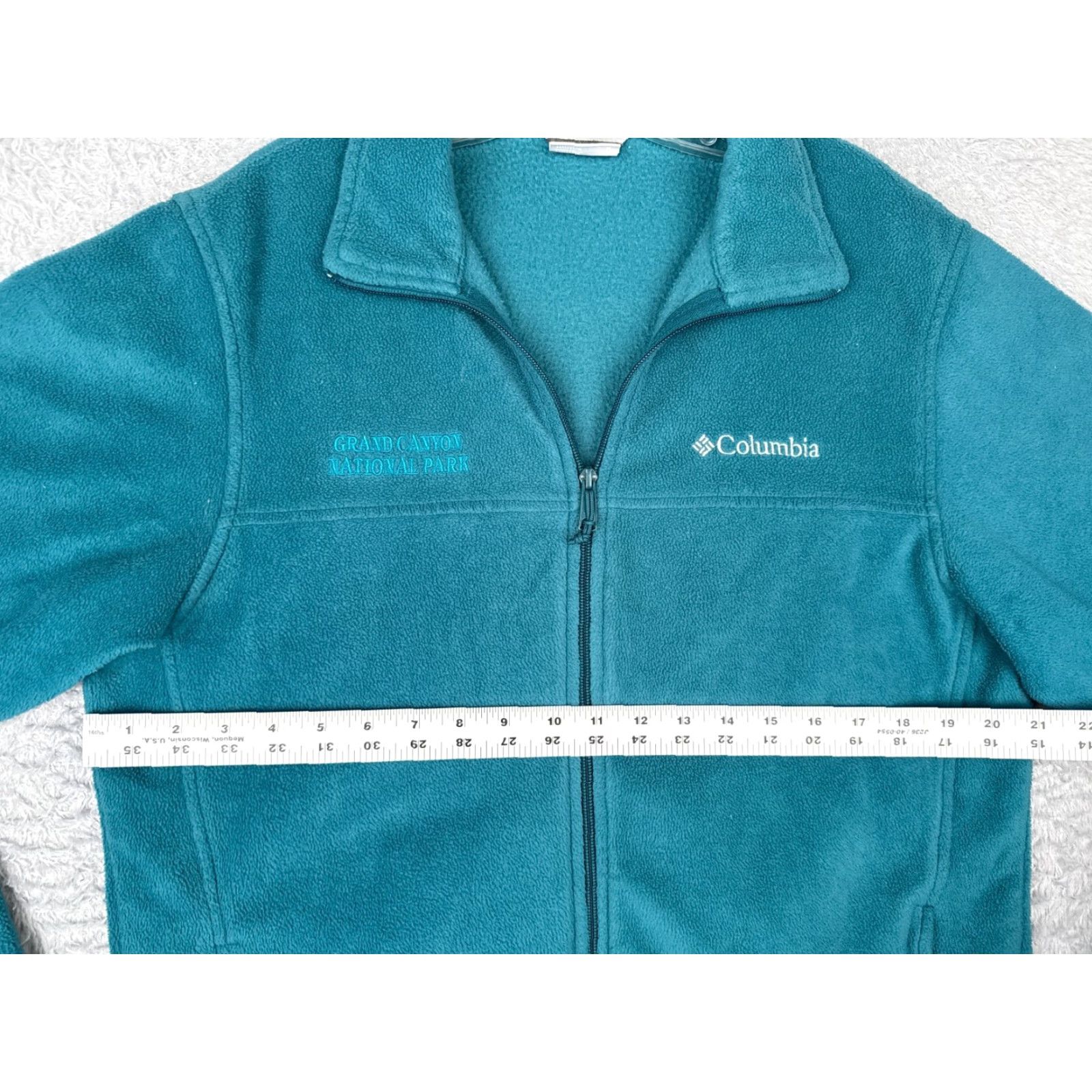 Vintage Columbia Jacket Mens Medium Blue Teal Grand Canyon Park NP Full Zip Poly Fleece Size US M / EU 48-50 / 2 - 7 Thumbnail