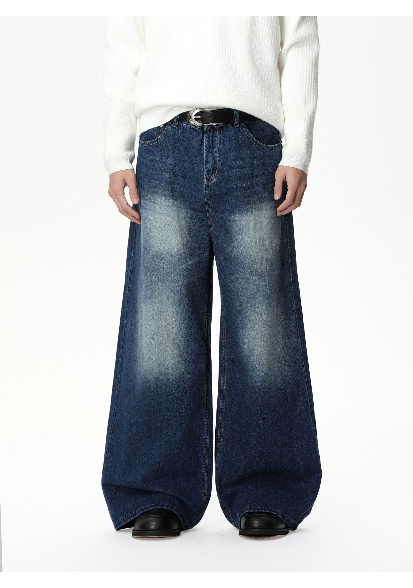 Jean Japanese retro washed wide-leg jeans Size US 32 / EU 48 - 1 Thumbnail
