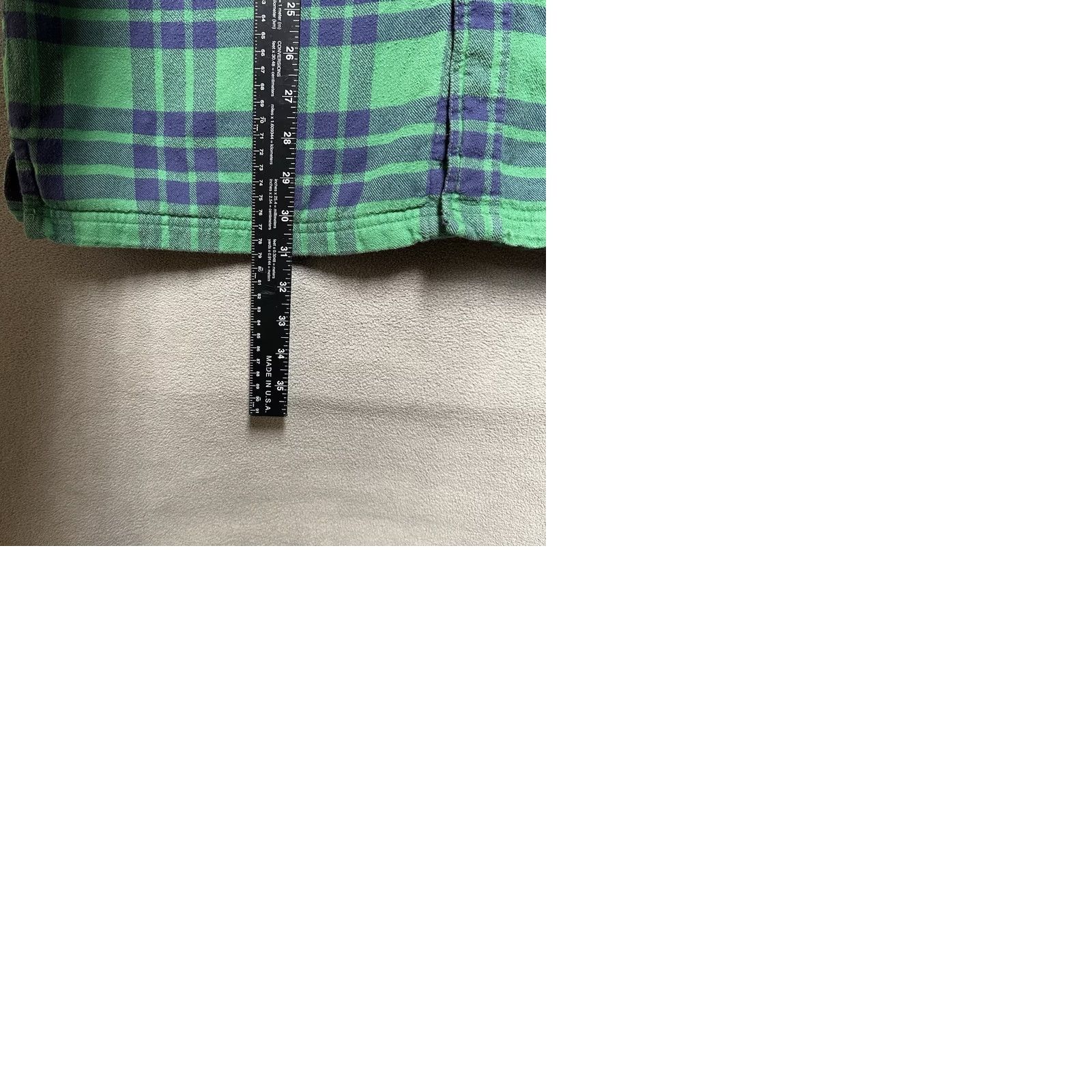 Vintage LL Bean Shirt Mens M Green Purple Plaid Fleece Lined Flannel Traditional Fit Shacket Size US M / EU 48-50 / 2 - 9 Thumbnail