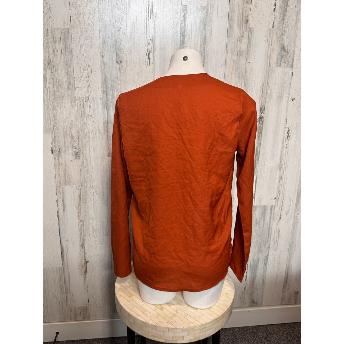 Robin Ruth Truth NYC Rust Orange Lace-Up Blouse Women’s Size M Size M / US 6-8 / IT 42-44 - 7 Thumbnail