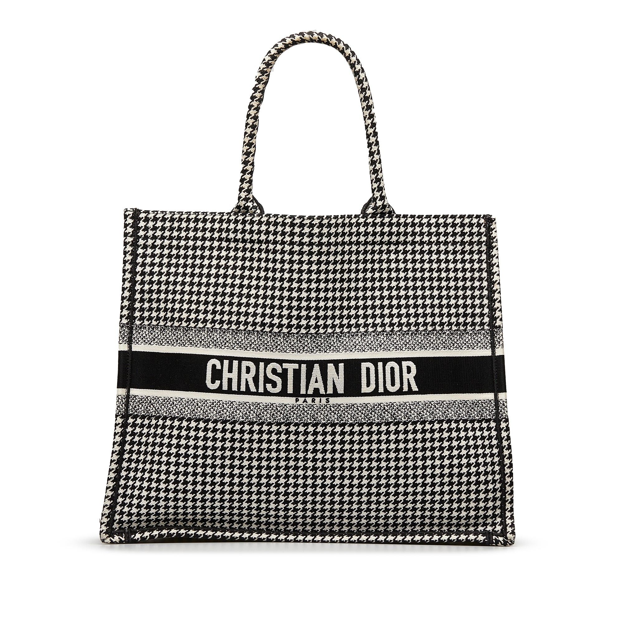 Dior Dior Large Houndstooth Book Tote Black Size ONE SIZE - 1 Thumbnail
