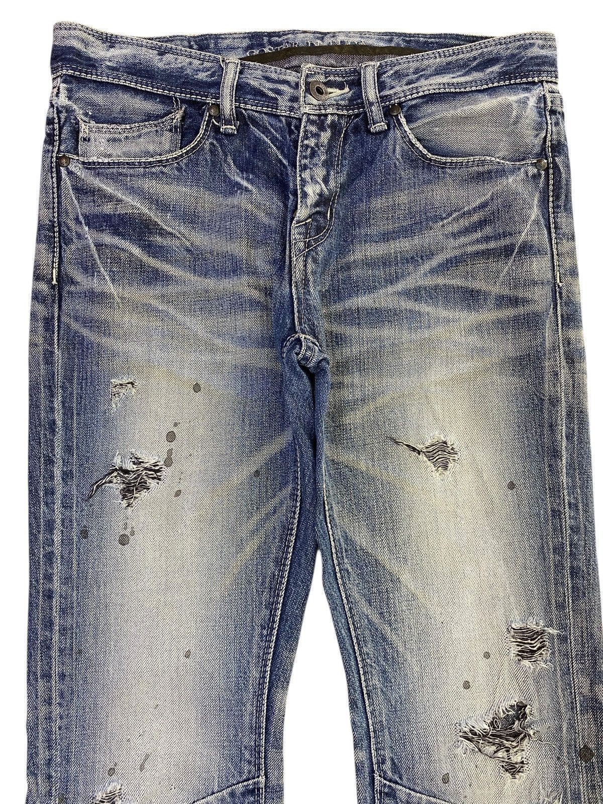 GOSTAR DE FUGA GOSTARDE FUGA Light Wash Whiskered Style Flare Leg Jeans Size US 30 / EU 46 - 2 Thumbnail