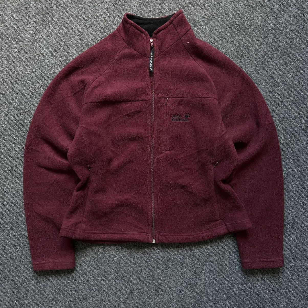 Jack Wolfskin VTG Women’s Fleece Jacket Size L Burgundy Zip Sweater Size L / US 10 / IT 46 - 3 Thumbnail