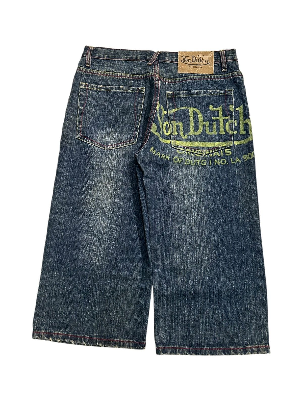 If Six Was Nine × Japanese Brand × Von Dutch Von Dutch Vintage Rare Big Logo Short Denim ☠️☠️ Size US 31 - 2 Thumbnail