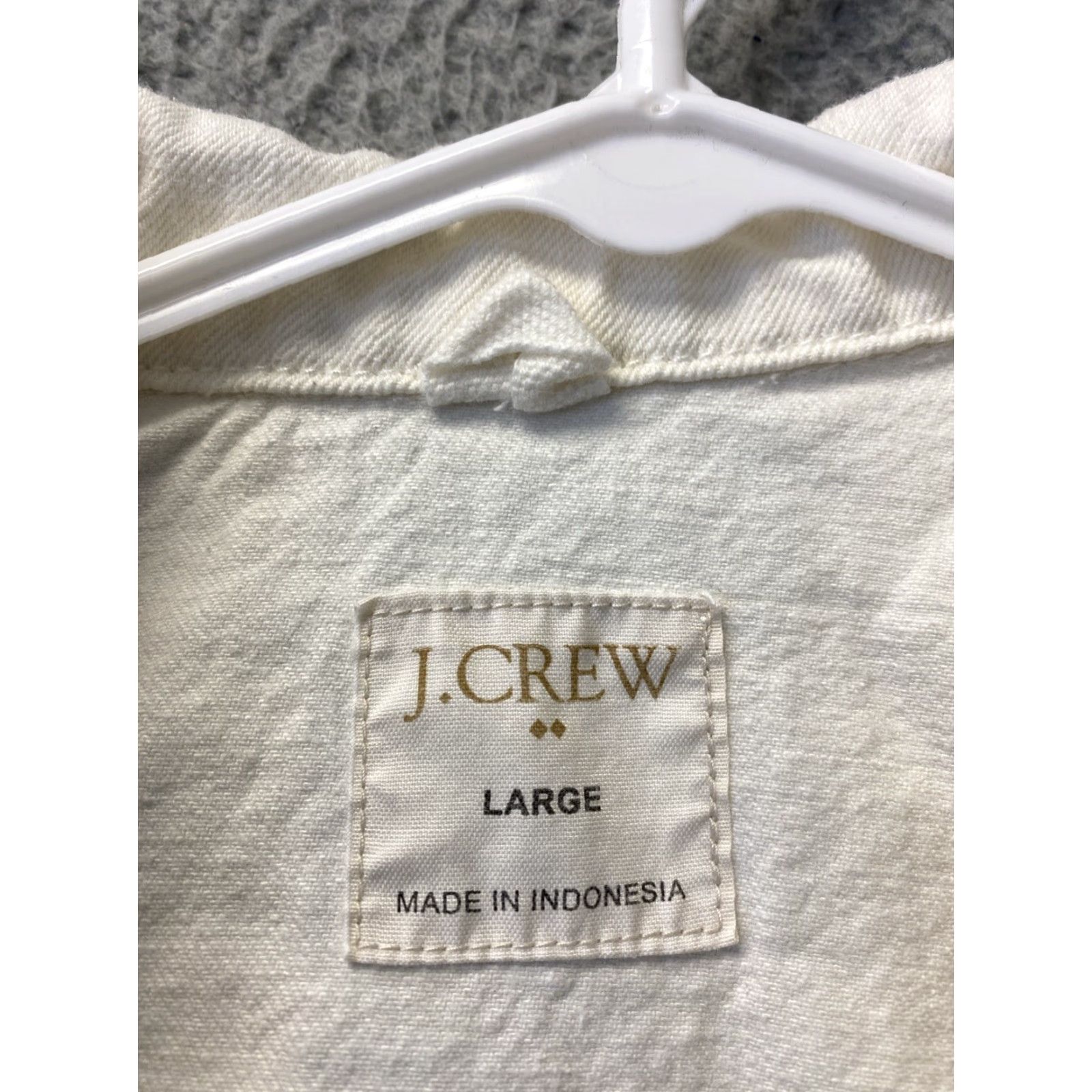 Denime J Crew Motorcycle Jacket Womens Large Beige Denim Casual Button Pockets Regular Fit Size L / US 10 / IT 46 - 3 Thumbnail