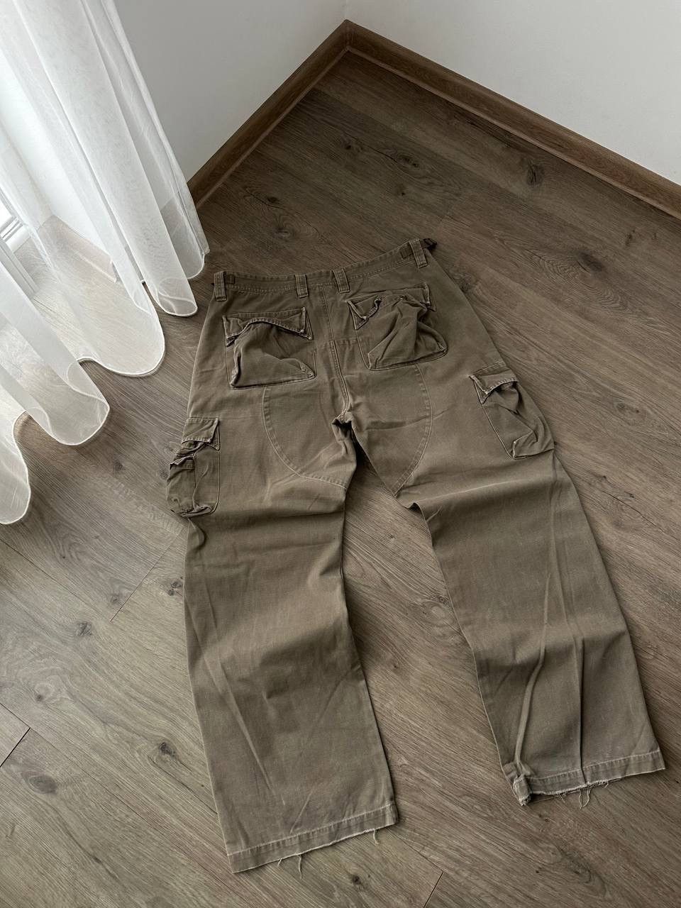Japanese Brand × Vintage Vintage Japanese Cargo Baggy Pocket Distressed Beige Pants Size US 34 / EU 50 - 15 Thumbnail