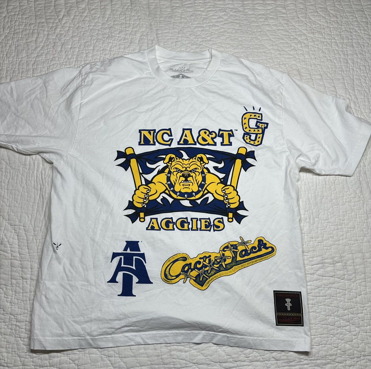 Mitchell & Ness × NCAA × Travis Scott Travis Scott Mitchell and Ness Collab Tee- NC A&T New XL Size US XL / EU 56 / 4 - 1 Thumbnail