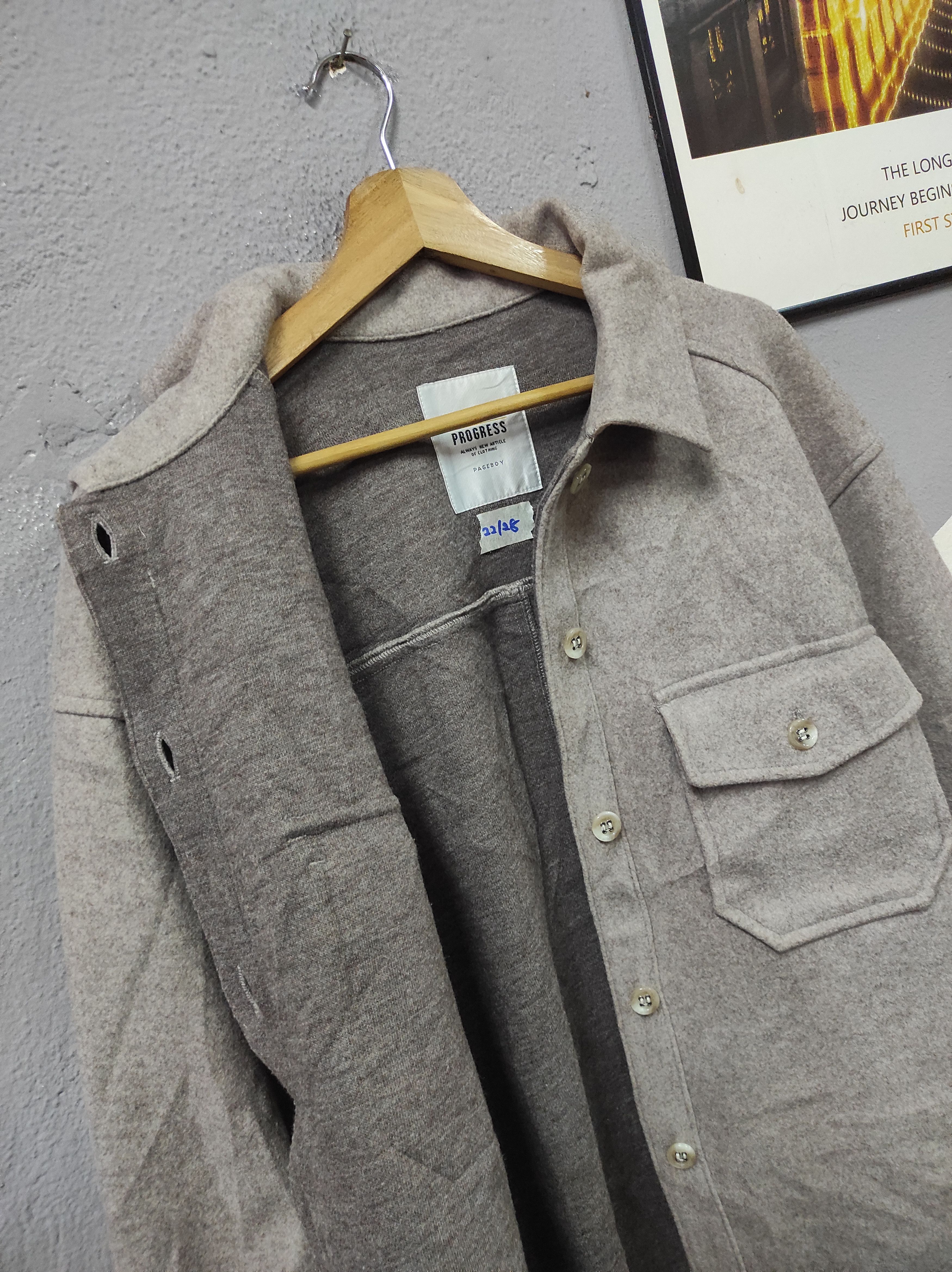 Japanese Brand PAGEBOY STANDARD PROGRESS JACKET SHIRT OVERSIZED BAGGY Size ONE SIZE - 3 Thumbnail