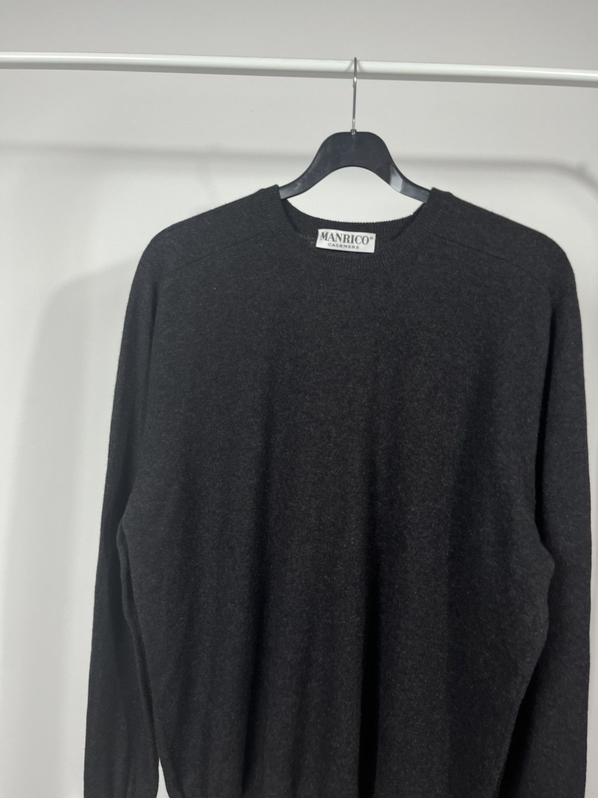 Other Manrico Cashmere Dark Grey Crewneck Sweater Made in Italy Size US XL / EU 56 / 4 - 2 Thumbnail