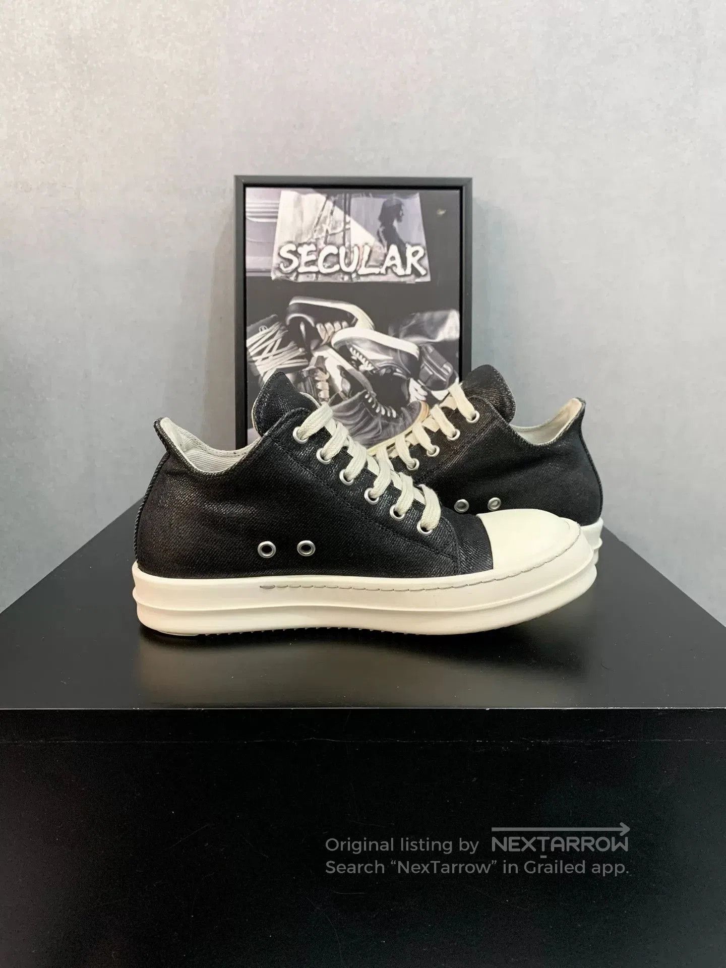 Rick Owens Rick Owens Low-Top Waxed Sneakers. Size US 5 / IT 35 - 5 Thumbnail