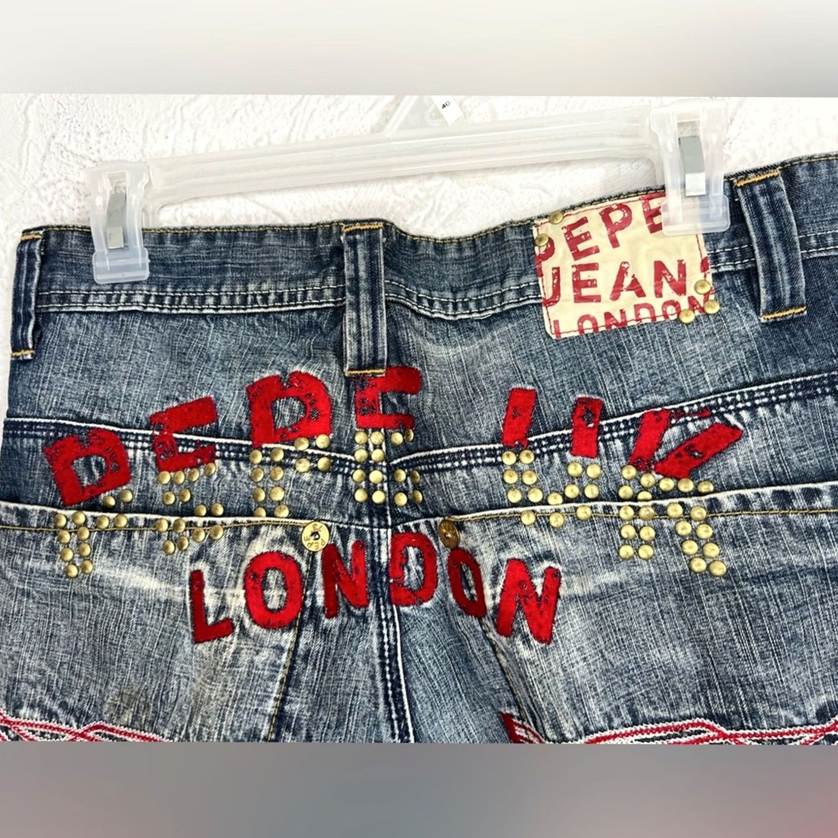 Pepe Jeans VINTAGE Pepe Jeans London Men's 32x32 Beaded Embroidered Baggy 90’s RARE Size US 32 / EU 48 - 4 Thumbnail