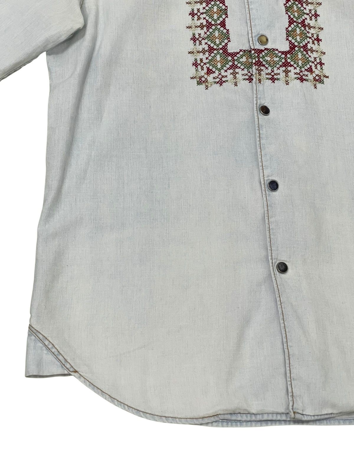Comme des Garcons Homme Native Western Shirt Iroquois Japan Faded Blue Chambray 6🟩8 Size US M / EU 48-50 / 2 - 4 Thumbnail