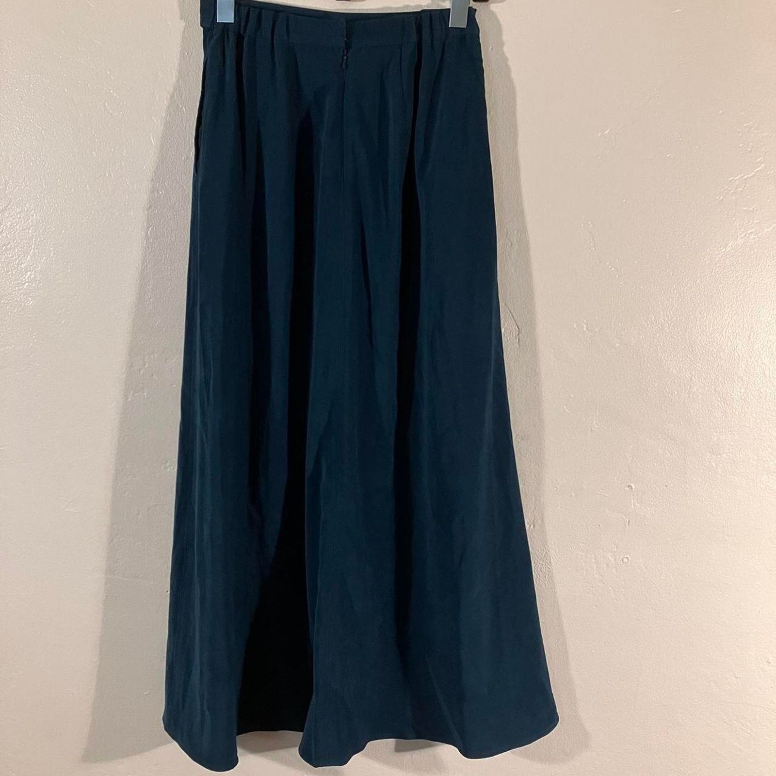 Other Karen Scott Green Satin Long Midi Skirt with Pockets Size 27" / US 4 / IT 40 - 3 Thumbnail