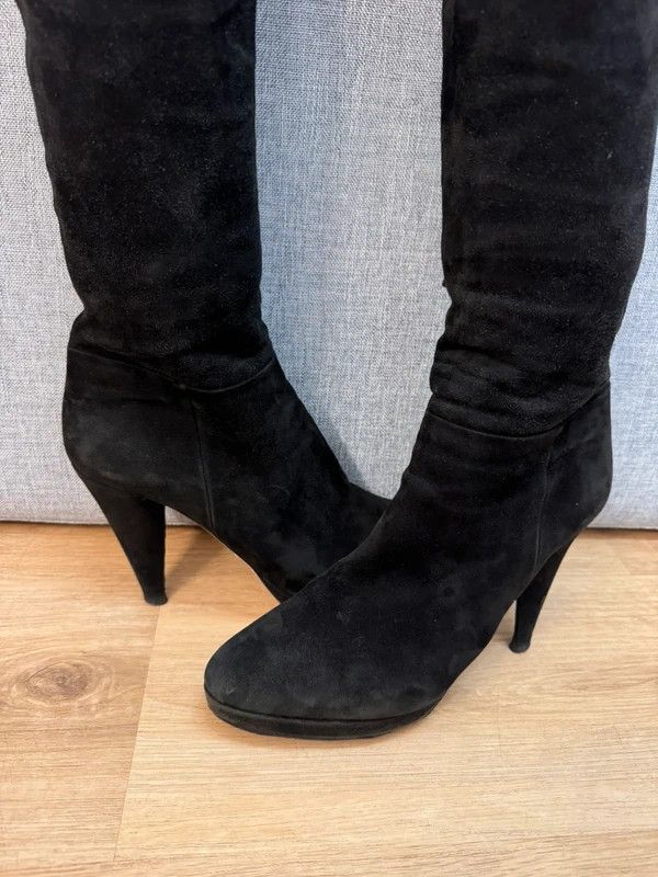 Prada Prada Milano Suede High Boots Heels Black size 38,5 Size US 7.5 / IT 37.5 - 3 Thumbnail